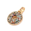 Brass Micro Pave Cubic Zirconia Pendants KK-C076-29O-G02-2