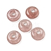 Natural Strawberry Quartz Donut/Pi Disc Charms G-G142-02D-1