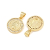 Brass Micro Pave Clear Cubic Zirconia Pendants CU-CBAFB88-02G-2