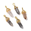 Natural Grey Quartz Pointed Pendants G-K329-63G-1