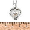 Heart 304 Stainless Steel Cat Eye Pendant Necklaces for Women NJEW-D288-06P-3