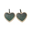 Heart Brass Micro Pave Cubic Zirconia Pendants KK-G435-04G-3