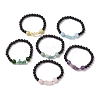 5Pcs Natural Gemstone Round Beads Stretch Bracelet Sets for Women BJEW-JB10981-4