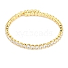 Rack Plating Brass Pave Clear Cubic Zirconia Open Cuff Bangles for Women BJEW-U004-02G-2