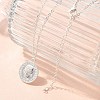 304 Stainless Steel Flat Round Cameo Pendant Cable Chain Necklaces for Women STAS-Z108-02S-02-2