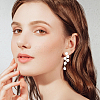 ANATTASOUL 4 Pairs 4 Style Exquisite Plastic Imitation Pearl Beaded Dangle Stud Earrings EJEW-AN0002-09-5