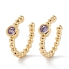 Brass Micro Pave Cubic Zirconia Cuff Earrings LS-EJEW-H109-01I-G-1