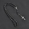 Long Handmade Imitation Pearl Cross Pendant Lariat Necklace Unisex Tassel Sweater Chain Necklaces FZ4072-5-1