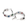 304 Stainless Steel Glass Hoop Earrings for Women EJEW-L283-092P-2