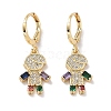 Real 18K Gold Plated Brass Dangle Leverback Earrings EJEW-L269-034G-02-1