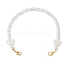 ABS Plastic Imitation Pearl Round & Bowknot White Beaded Purse Chains AJEW-BA00140-2