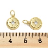 Rack Plating Brass Clear Cubic Zirconia Charms KK-M293-10G-3