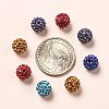 Mixed Color Polymer Clay Grade A Crystal Rhinestone Pave Disco Ball Beads X-RB-H258-10MM-M-4