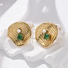 Brass & Glass & Plastic Stud Earrings EJEW-D302-03G-04-5