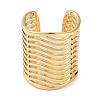 Hollow Ripple Rack Plating Brass Open Cuff Rings RJEW-M172-02G-2