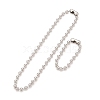 Tarnish Resistant 304 Stainless Steel Ball Chain Necklace & Bracelet Set STAS-D181-02P-01C-1