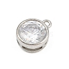 Brass Pave Clear Cubic Zirconia Charms CU-CBAD306-24B-P-2