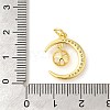 Plane Rack Moon Plating Brass Micro Pave Clear Cubic Zirconia Pendant Rhinestone Settings KK-S396-57G-3