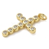 Rack Plating Brass Micro Pave Cubic Zirconia Pendants KK-K392-17B-G-2