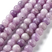 Natural Lepidolite/Purple Mica Stone Beads Strands G-M353-A01-8mm-01