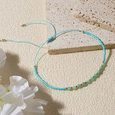 Natural Amazonite Beads Braided Bead Bracelets LS-KZ2587-3-1