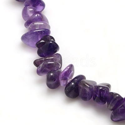 Natural Amethyst Chips Beads Strands X-G-P030-02-1