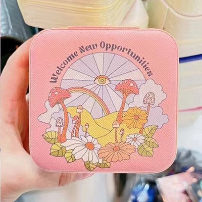Square PU Leather Jewelry Boxes WICR-PW0011-21-02-1