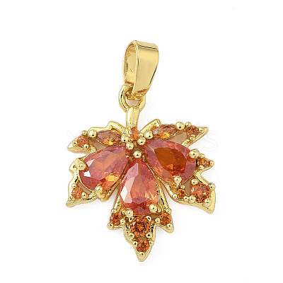 Brass Micro Pave Cubic Zirconia Pendants KK-H076-04G-1