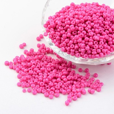 8/0 3mm Baking Paint Glass Seed Beads Loose Spacer Beads X-SEED-S002-K24-1