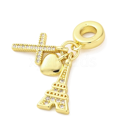 Brass Micro Pave Cubic Zirconia Pendants KK-D325-17G-1