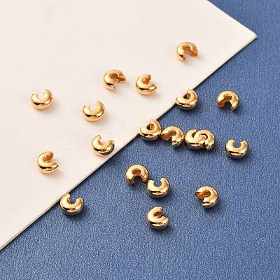 Brass Crimp Beads Covers KK-F824-036A-G-1