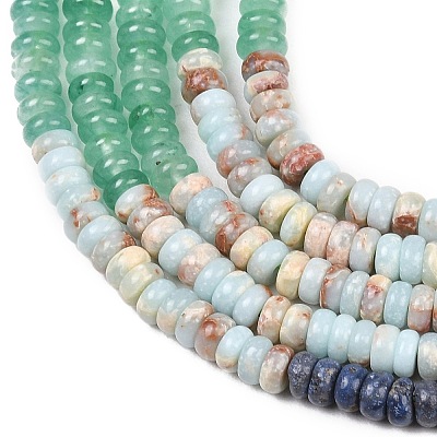 Natural Green Spot Stone & Dyed White Jade & Unakite & Lapis Lazuli & Quartz & Synthetic Shoushan Stone Beads Strands G-Z135-C04-2x4mm-1