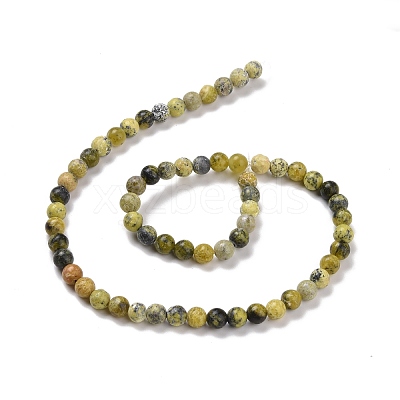 Natural Yellow Turquoise(Jasper) Beads Strands GSR6mmC007-1