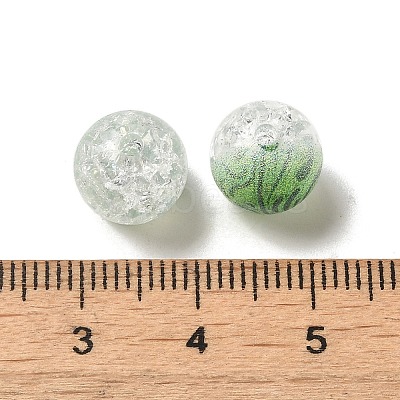 Duotone Spray Painted Crackle Acrylic Beads OACR-G029-02D-1