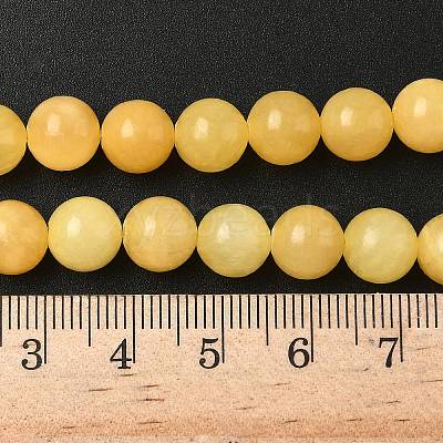 Natural Yellow Jade Bead Strands G-K121-02-8mm-1