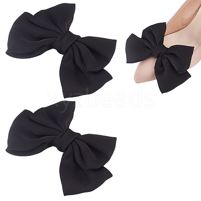 2Pcs Bowknot Polyester Shoe Decoration FIND-DR0001-64D-1