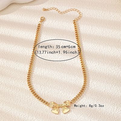 Alloy Bowknot Choker Necklaces for Women FS-WG3DD5E-02-1