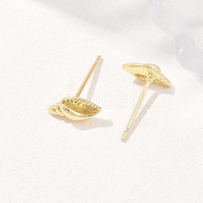 Brass Stud Earrings EJEW-P346-01B-G-1