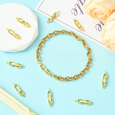 10Pcs Rack Plating Brass Fold Over Clasps KK-SC0006-67G-1