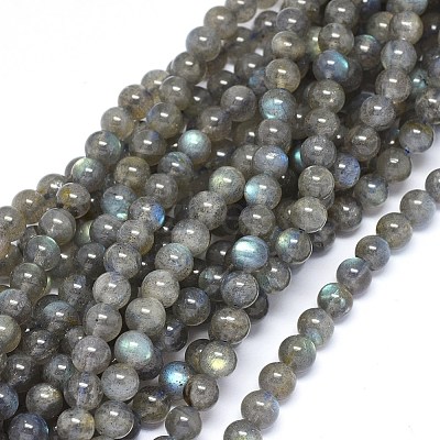 Natural Labradorite Beads Strands G-F602-04-6mm-1