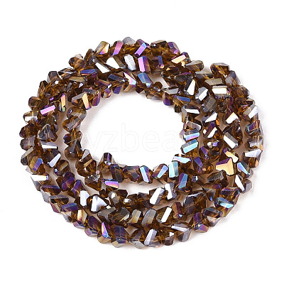 Electroplate Transparent Glass Beads Strands GLAA-N021-4mm-07-1
