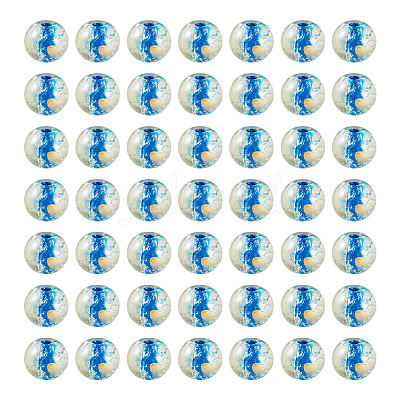 100Pcs Crackle Transparent Glass Beads GLAA-TADJ0001-12E-1