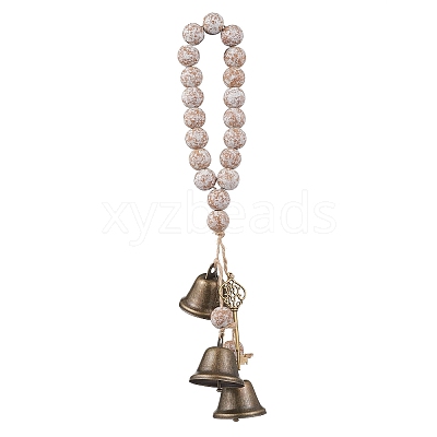 Brass Bell Key Pendant Decorations HJEW-JM04230-03-1