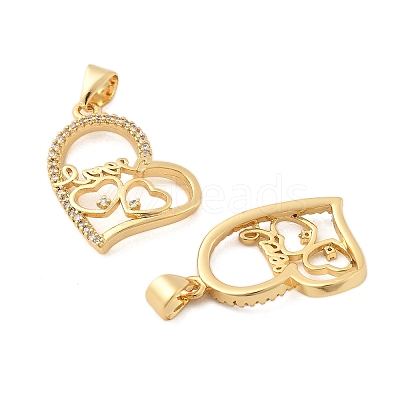 Brass Micro Pave Cubic Zirconia Pendants KK-R229-11G-B-1