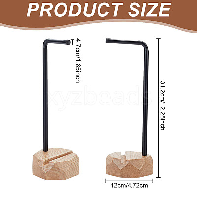 Wood Headset Display Stands Holder AJEW-WH0471-109A-1