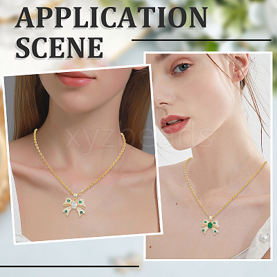 6Pcs 2 Colors Brass Micro Pave Cubic Zirconia Pendants KK-BBC0020-51-1