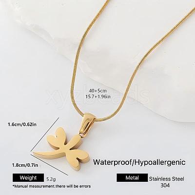Elegant 304 Stainless Steel Pendant Necklaces for Women JT5004-1-1