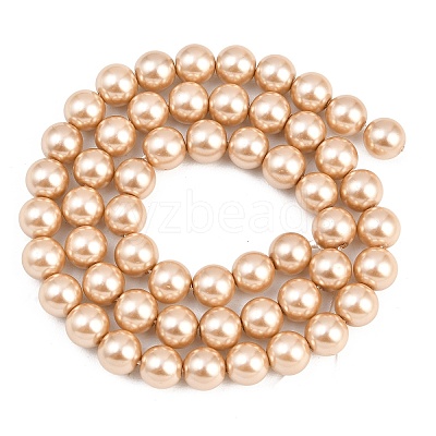 Eco-Friendly Dyed  Glass Pearl Round Beads Strands HY-A002-8mm-RB064-1