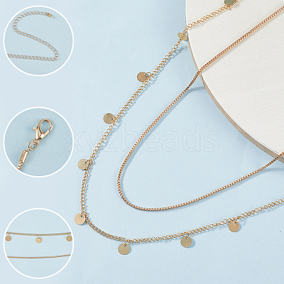 2Pcs Iron Waist Body Chain AJEW-WH20019-21G-1