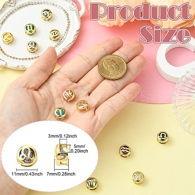 Brass Micro Pave Cubic Zirconia Spacer Beads KK-CJC0015-21G-1